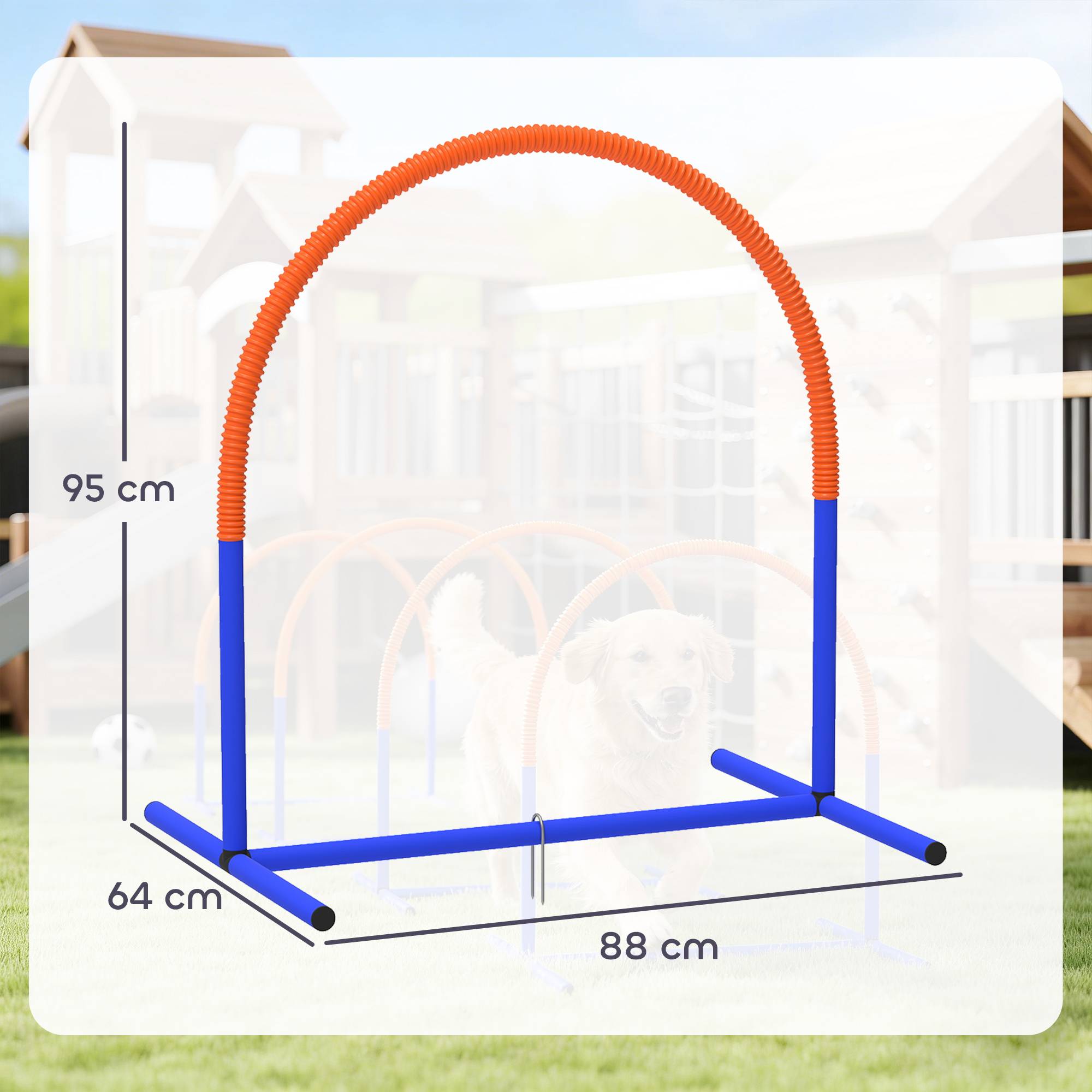 Kit d'agility pour chien plastique bleu orange 88 x 64 x 95 cm - PANGIVO - Image 5