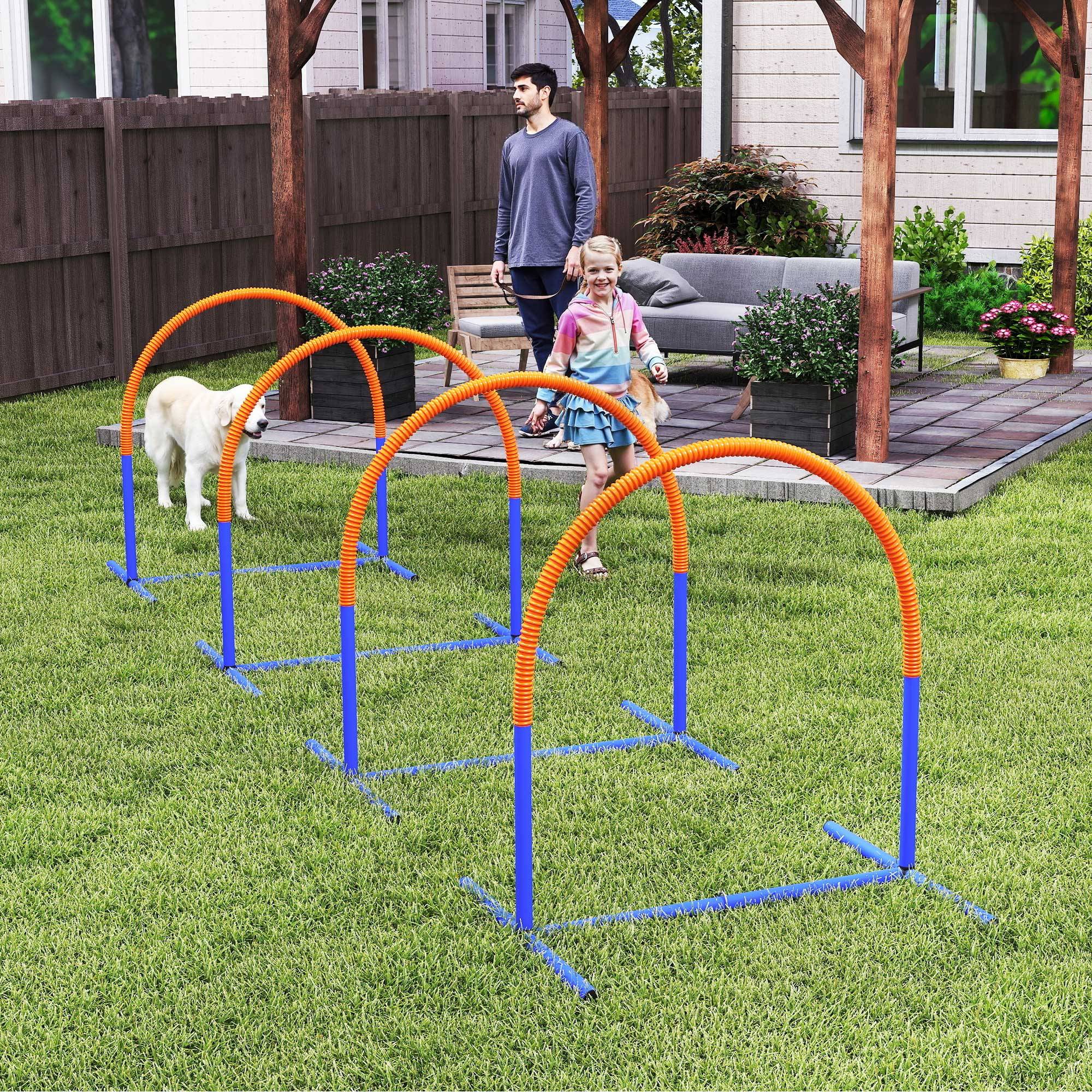 Kit d'agility pour chien plastique bleu orange 88 x 64 x 95 cm - PANGIVO - Image 10