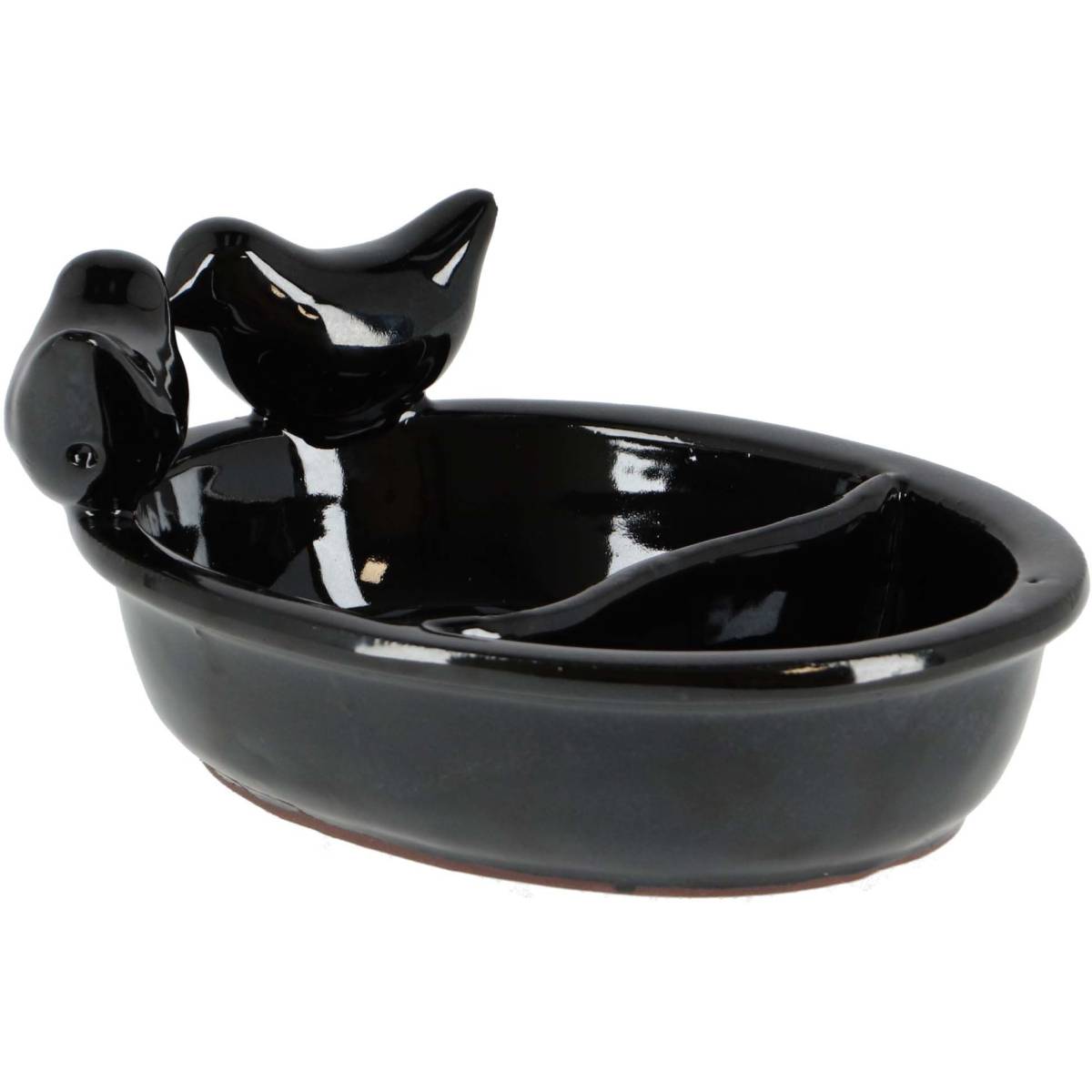 Esschert Design - Bain oiseau en terre cuite noire Oiseaux - Imagen 1