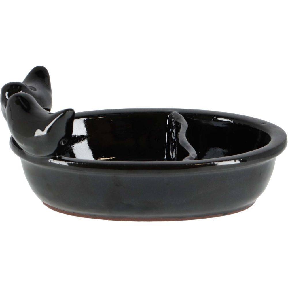 Esschert Design - Bain oiseau en terre cuite noire Oiseaux - Imagen 4