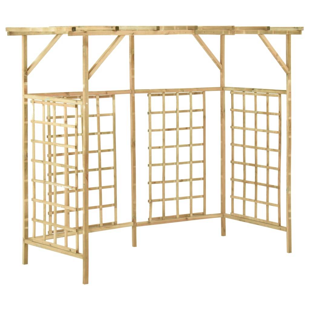 Vidaxl - Pergola de jardin pour poubelles triples Bois de pin imprégné vidaXL 316064 - Imagen 2