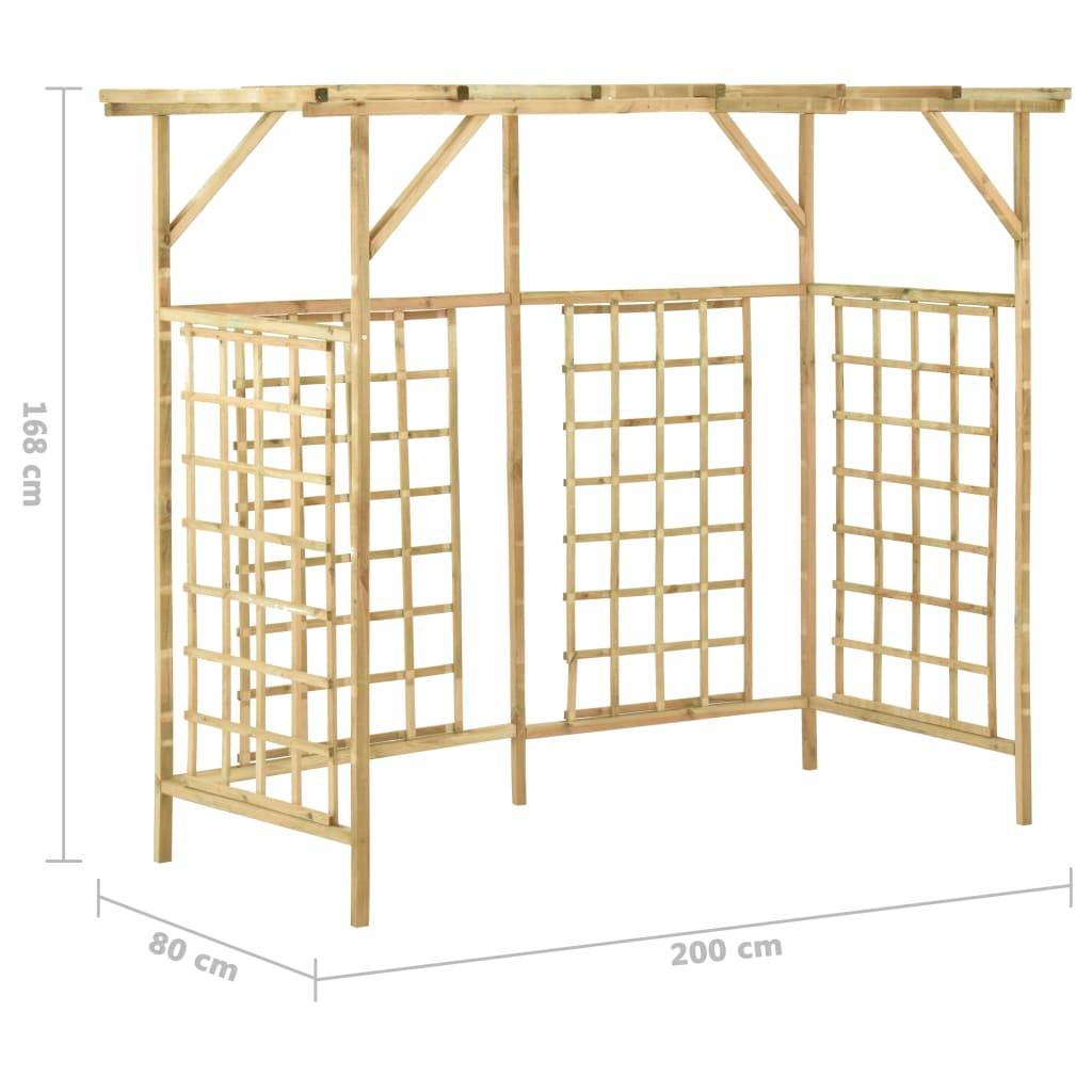 Vidaxl - Pergola de jardin pour poubelles triples Bois de pin imprégné vidaXL 316064 - Imagen 3