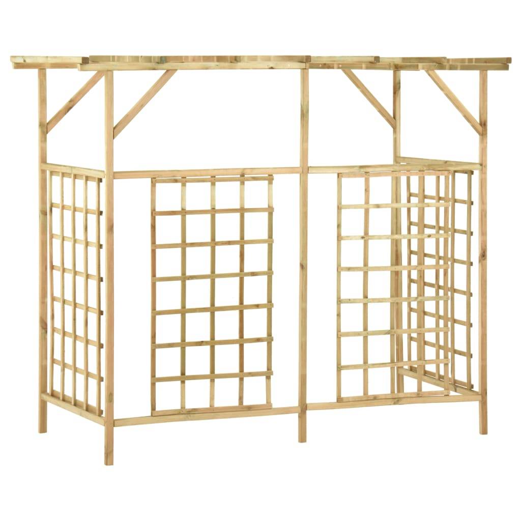 Vidaxl - Pergola de jardin pour poubelles triples Bois de pin imprégné vidaXL 316064 - Imagen 9