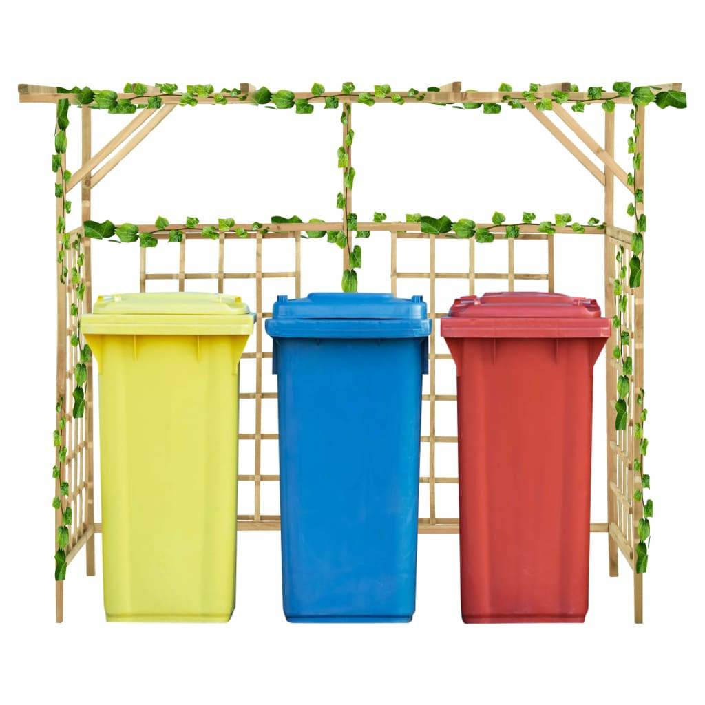 Vidaxl - Pergola de jardin pour poubelles triples Bois de pin imprégné vidaXL 316064 - Imagen 1