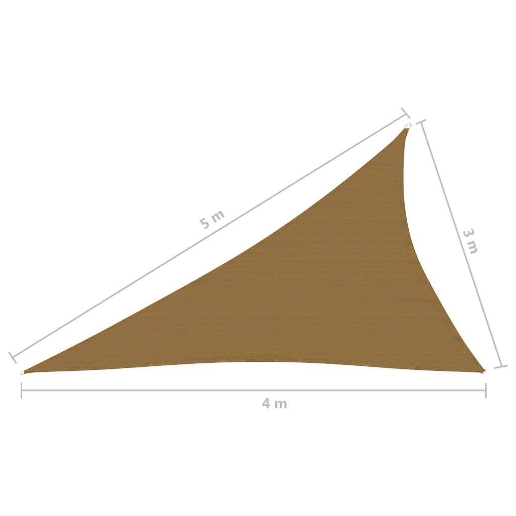 Helloshop26 - Voile toile d'ombrage parasol 160 g/m² taupe 3 x 4 x 5 m PEHD - Imagen 5