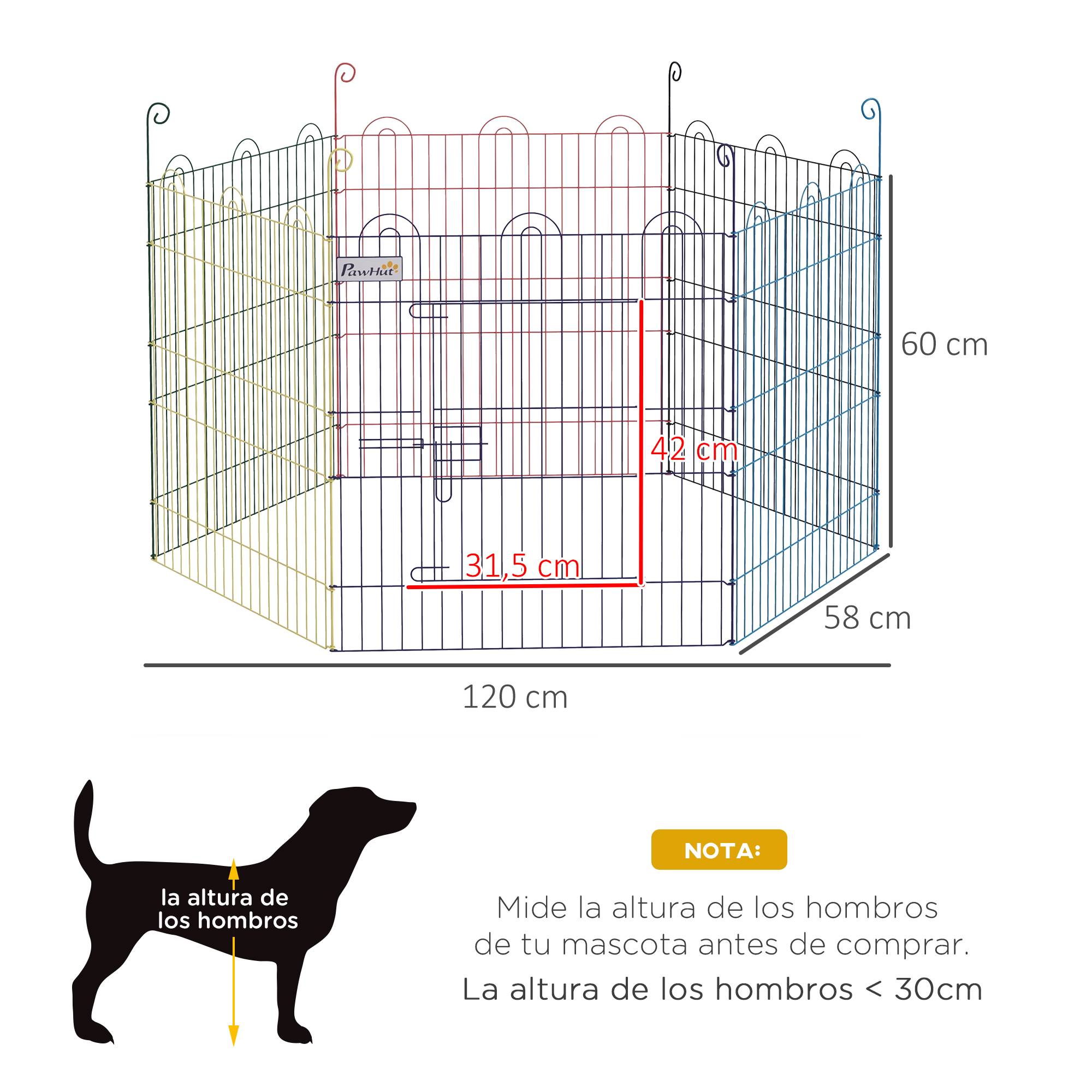 Parc pliable pour animaux de compagnie, cage pour chien pliable à 6 panneaux pour jardin, terrasse, usage extérieur, Ø120 x 60 cm, multicolore - Image 5