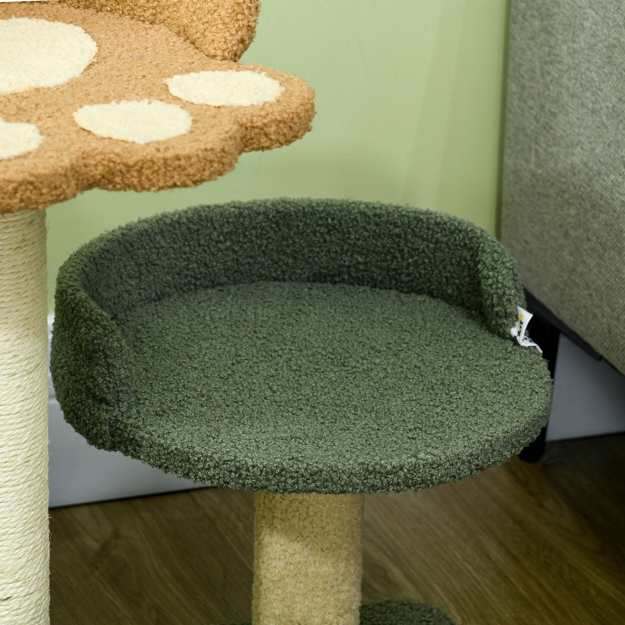 Arbre à Chat Design Fleur 52 cm Griffoir avec Poteau Sisal et Deux Lits Douillets - ComfortXL Outdoor Living - Image 10