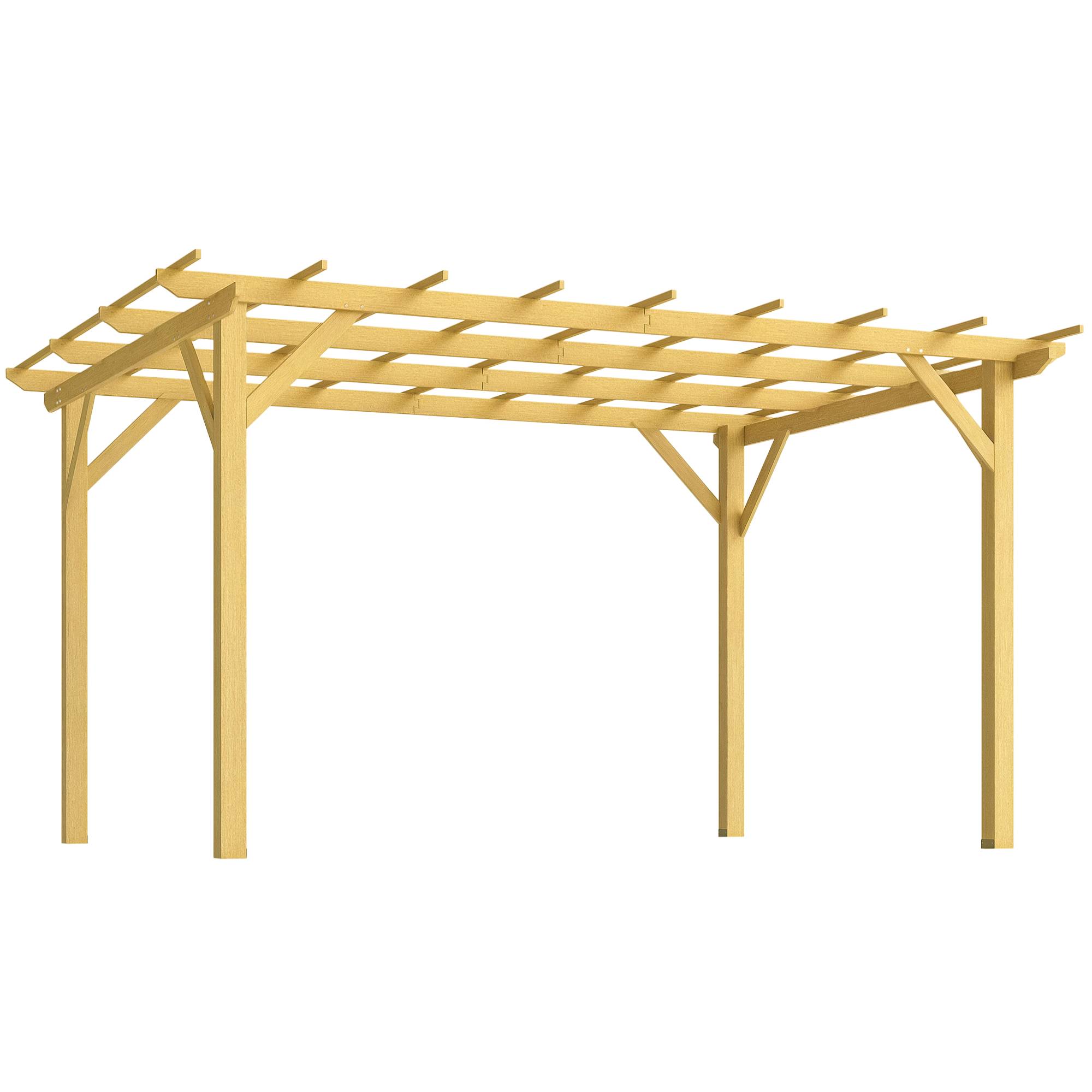 Pergola de jardin bois sapin pour plantes grimpantes aménagement terrasse 3x4m - ComfortXL Outdoor Living - Image 1