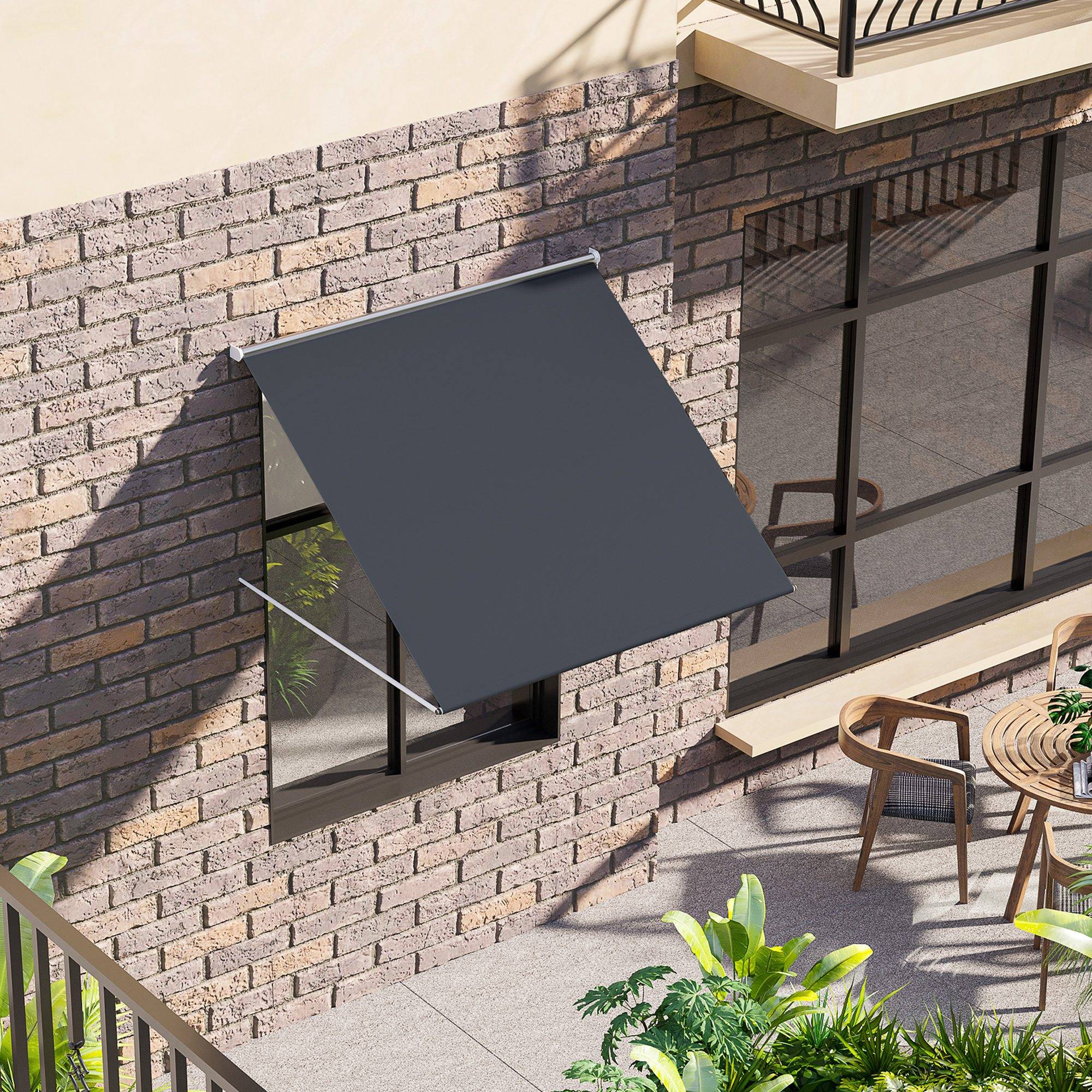 Petit store banne extérieur fenêtre aluminium inclinaison manuelle UV30 — free download