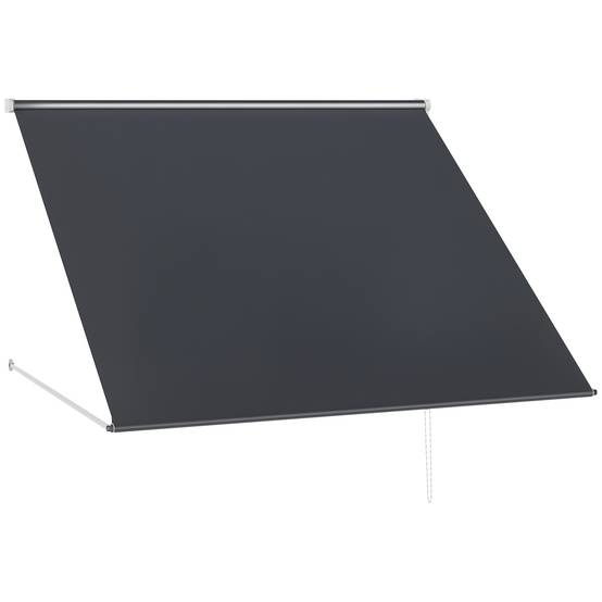 Petit store banne extérieur fenêtre aluminium inclinaison manuelle UV30+ 150x120cm gris - ComfortXL Outdoor Living - Image 1
