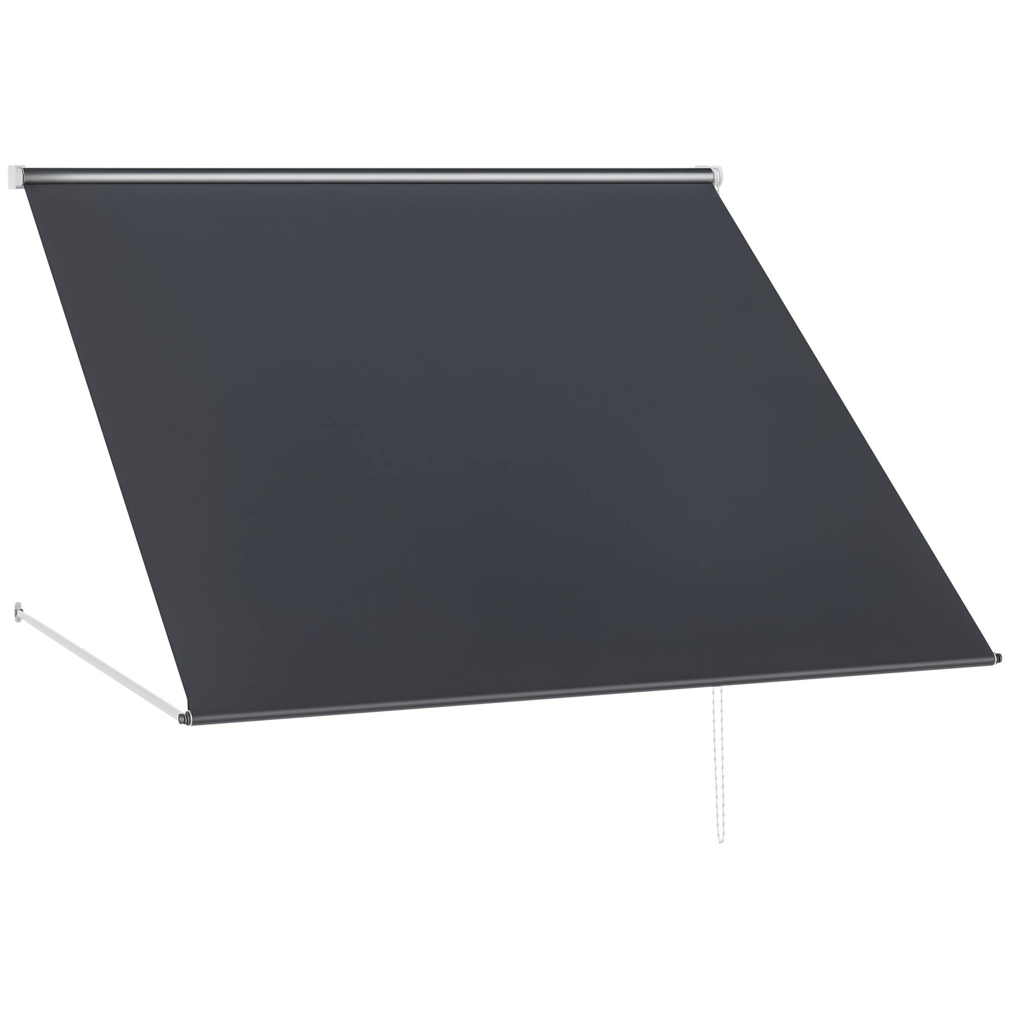 Petit store banne extérieur fenêtre aluminium inclinaison manuelle UV30+ 150x120cm gris - ComfortXL Outdoor Living - Image 1