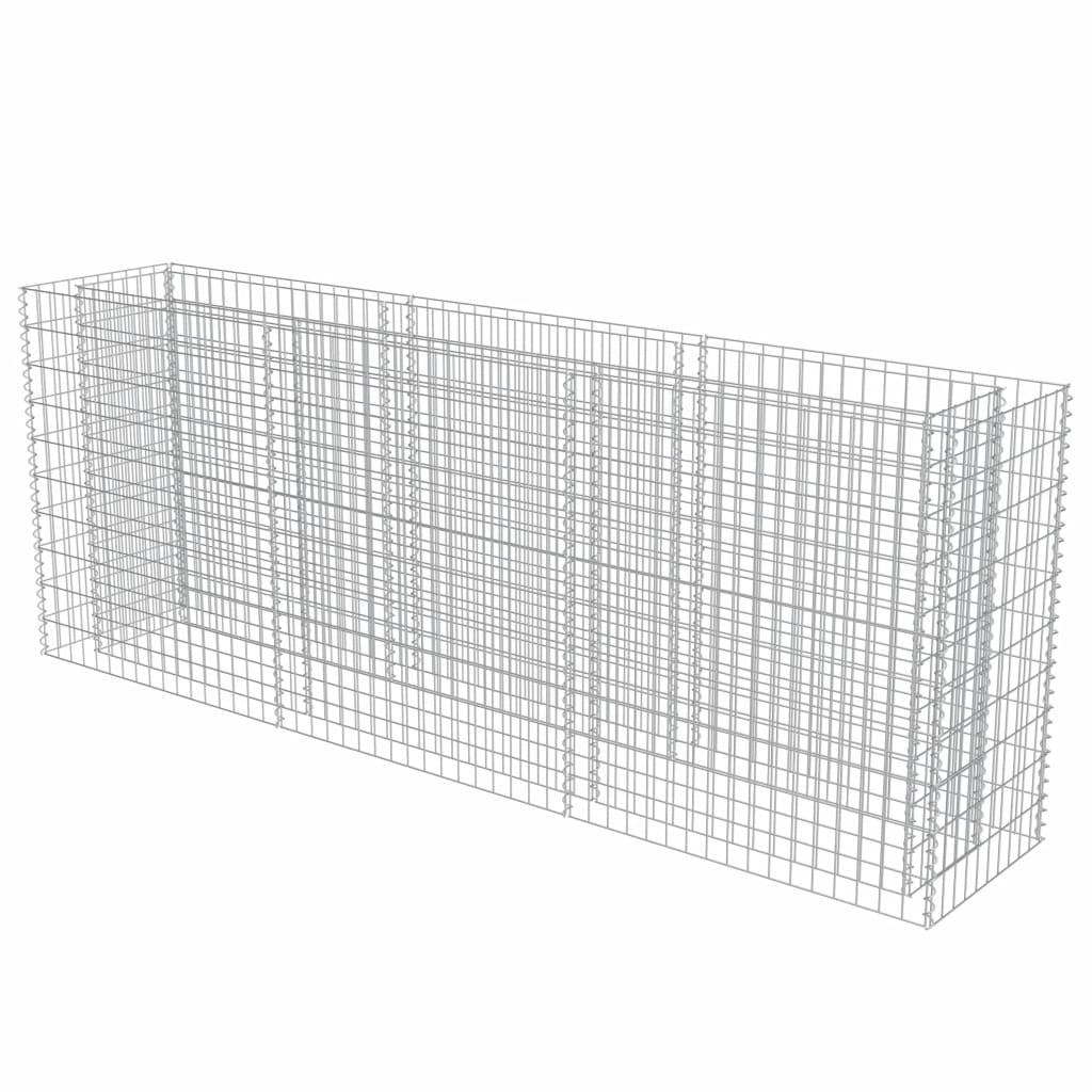 Helloshop26 - Jardinière lit surélevé plantes fleurs jardin à gabion acier galvanisé 270 x 50 x 100 cm - Imagen 1