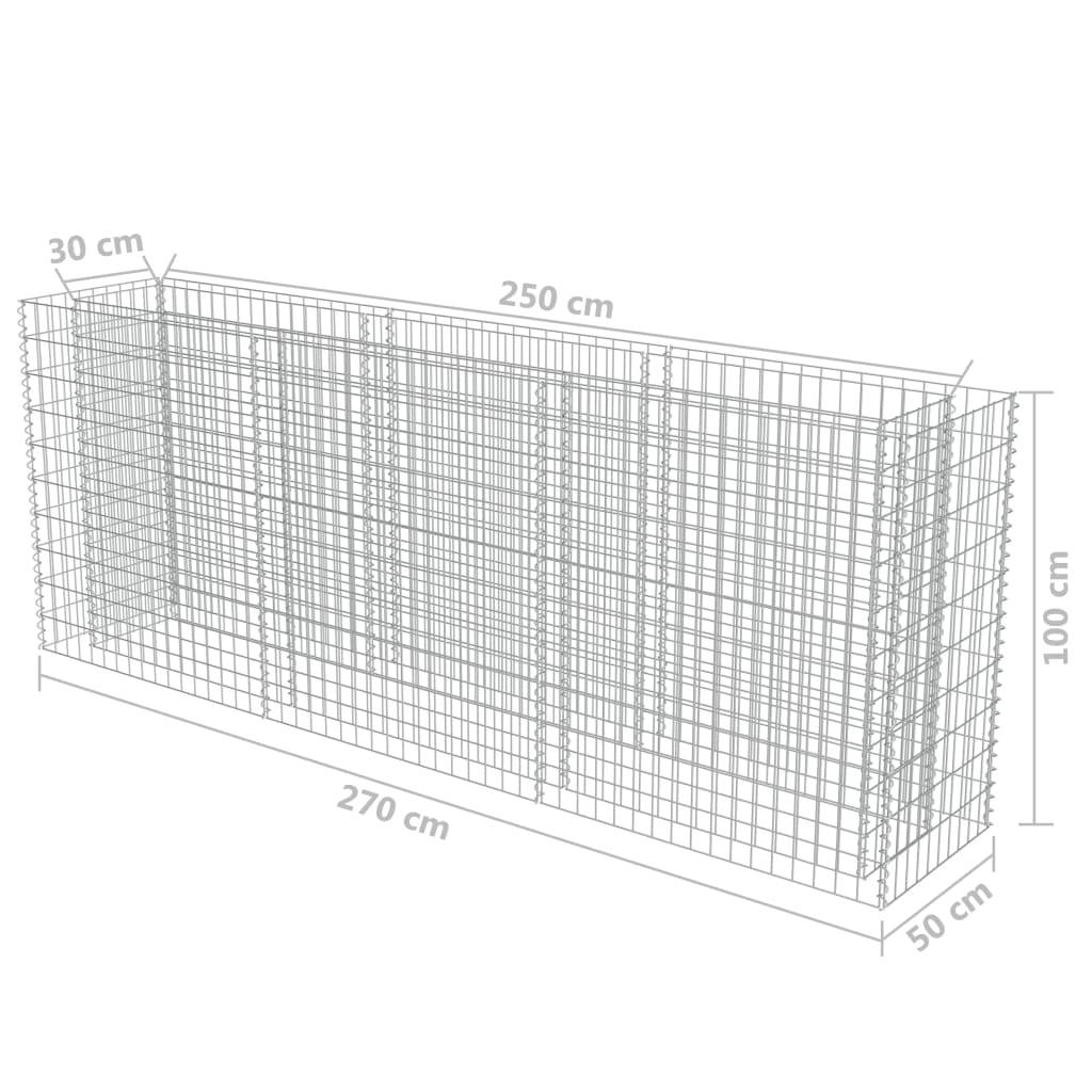 Helloshop26 - Jardinière lit surélevé plantes fleurs jardin à gabion acier galvanisé 270 x 50 x 100 cm - Imagen 5