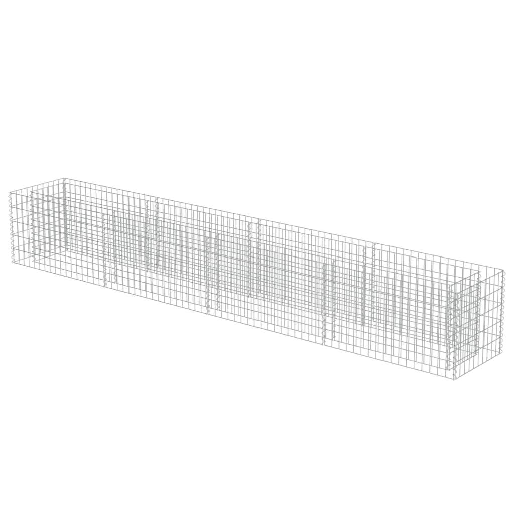 Helloshop26 - Jardinière lit surélevé plantes fleurs jardin à gabion acier galvanisé 360 x 50 x 50 cm - Imagen 1