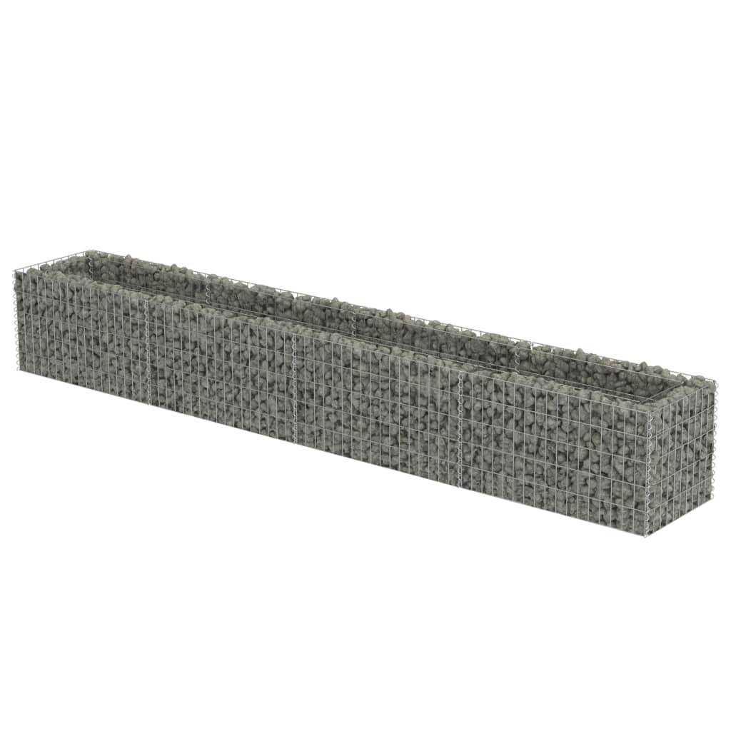 Helloshop26 - Jardinière lit surélevé plantes fleurs jardin à gabion acier galvanisé 360 x 50 x 50 cm - Imagen 2
