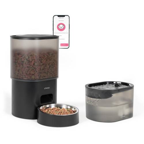 Livoo - Distributeur de croquettes et fontaine pour chat et petit chien - Image 2