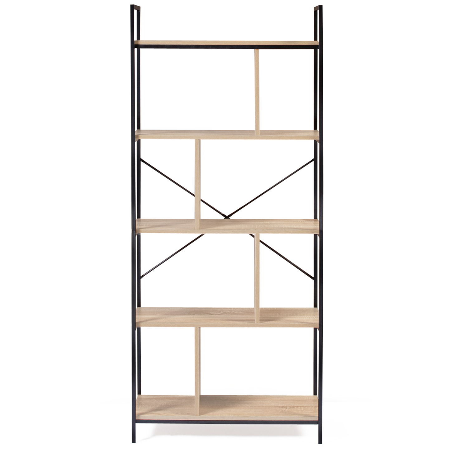 Etagère bibliothèque 5 niveaux DETROIT design industriel 170 cm - Image 4