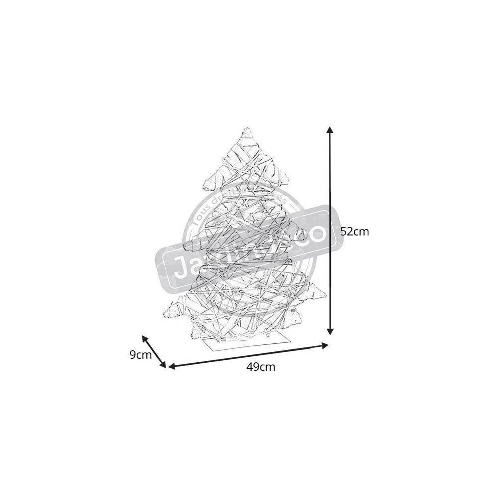 Aubry Gaspard - Sapin décoratif en bois blanchi avec base métal et guirlandes ficelle 42×9×52 cm - Imagen 2