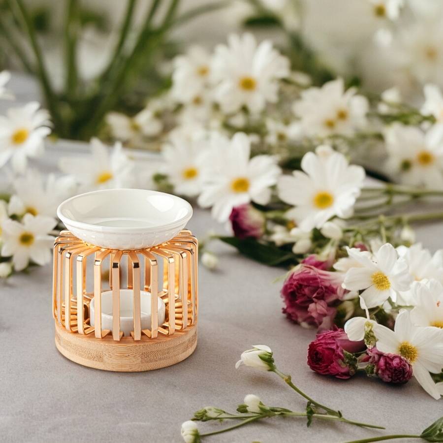Brûle-Parfum Aero - Brûleur Senteurs - Mariage Métal Céramique et Bois - Atmosphère Parfumée -Intérieur moderne-50 ml - Image 10
