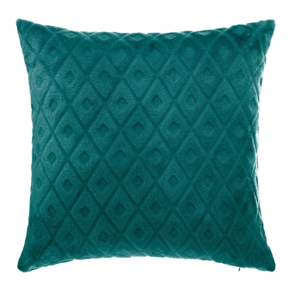Atmosphera - Coussin losanges flanelle bleu canard 40x40cm - Atmosphera Créateur d'intérieur - Imagen 1