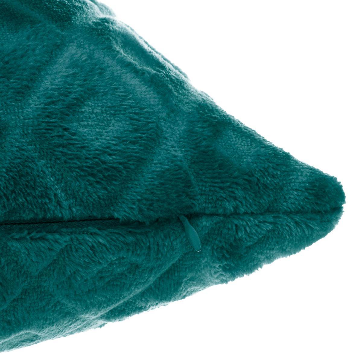 Atmosphera - Coussin losanges flanelle bleu canard 40x40cm - Atmosphera Créateur d'intérieur - Imagen 2