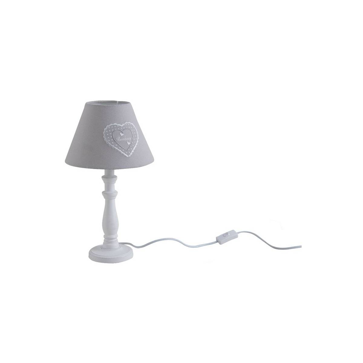 Aubry Gaspard - Lampe en bois coeur gris - Imagen 1