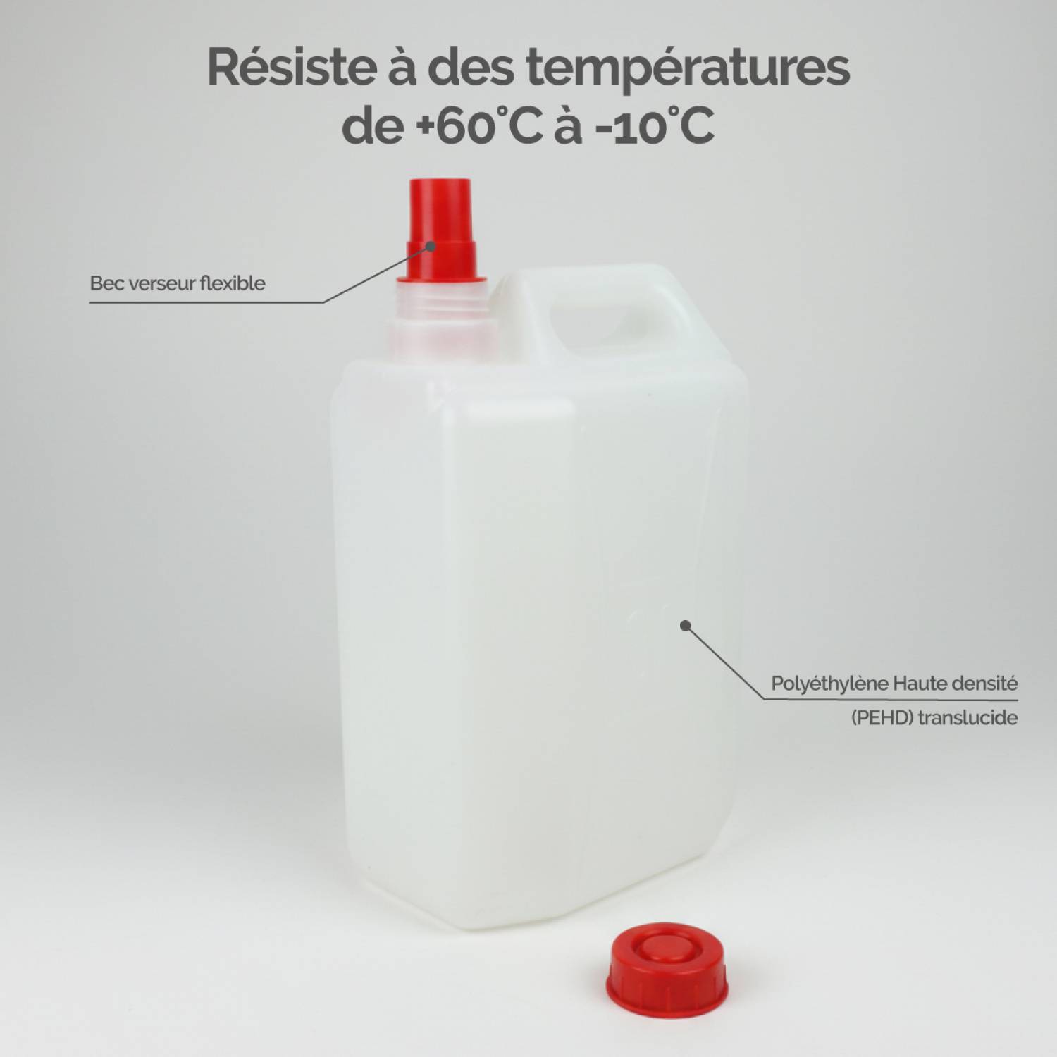 Linxor - Bidon, jerrican en plastique (PEHD) pour usage alimentaire avec bouchon - 10L - Linxor - Imagen 3