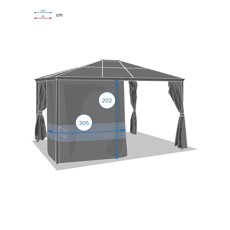 Hesperide - Rideaux pour pergola "Belize" 3,6x3m ardoise en polyester - Hespéride - Imagen 3
