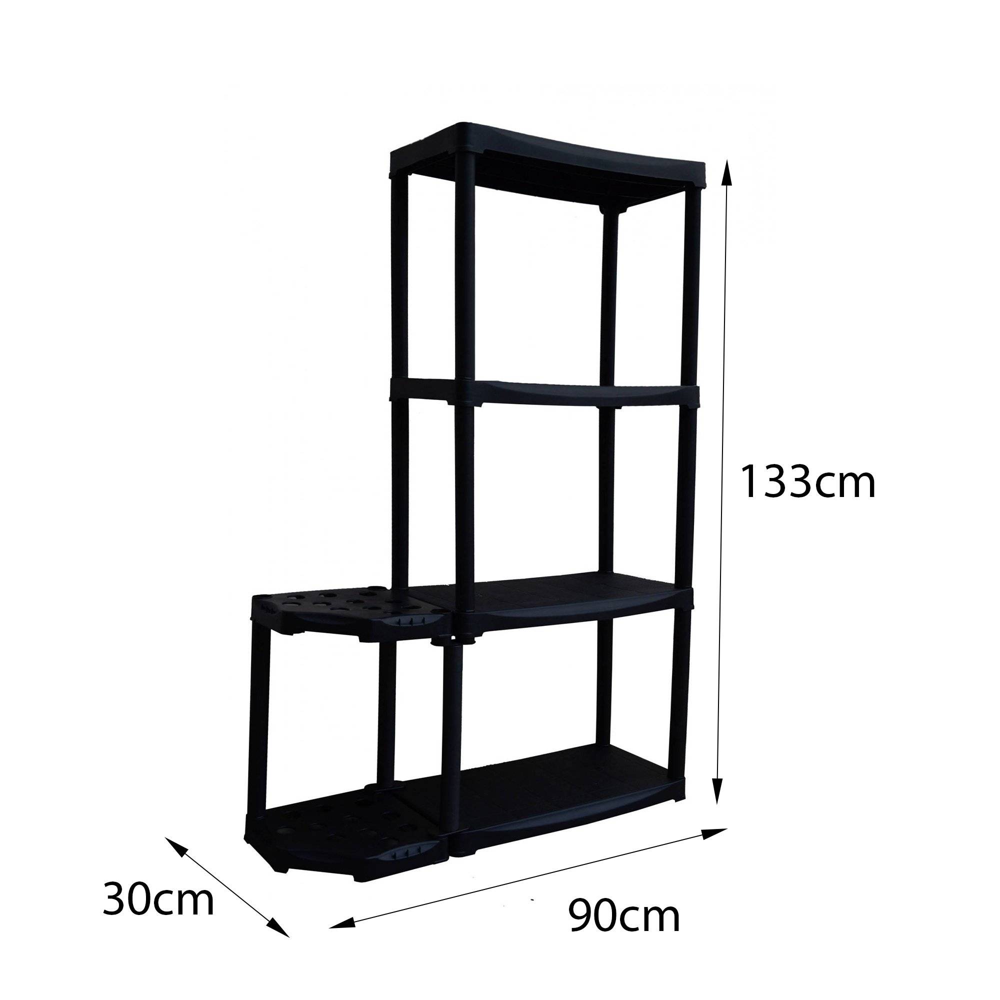 Dmora - Armoire d'extérieur Dallegrett, Etagère d'extérieur, Armoire de balcon polyvalente avec 2 étagères, 89x30h133 cm, Anthracite - Dmora - Imagen 3
