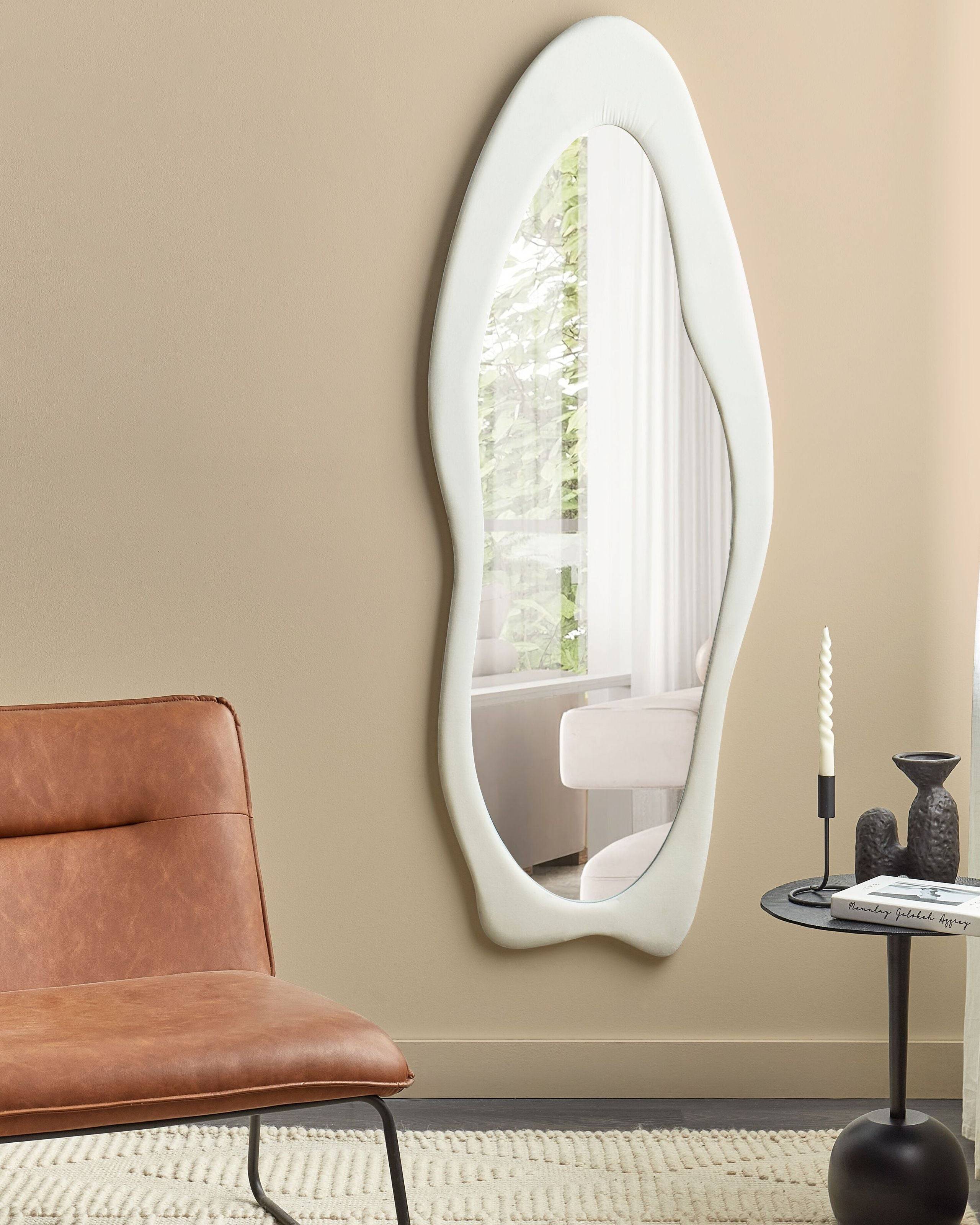 Beliani - Miroir Velours Blanc REIGNY - 57x4x160- Beliani - Image 1