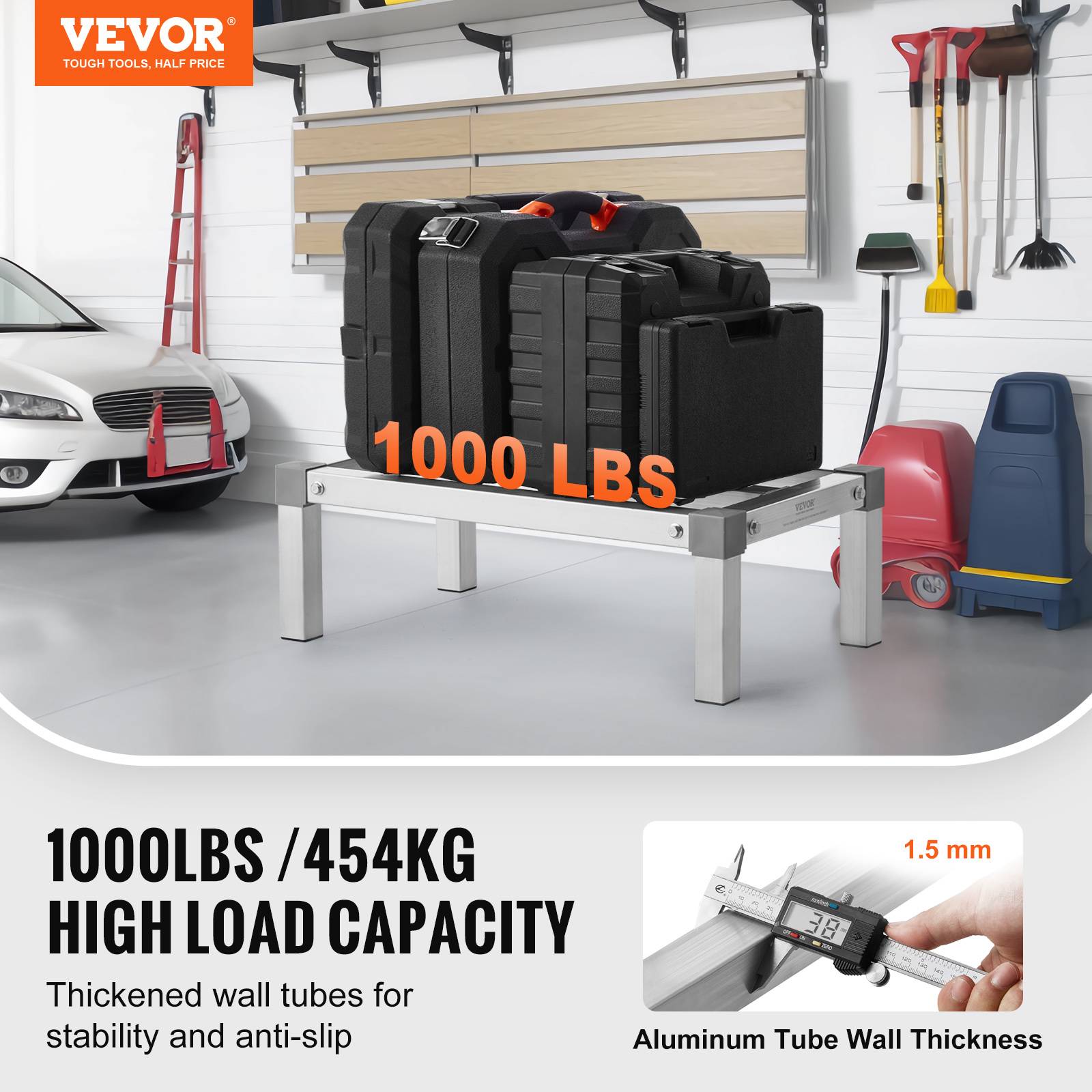 VEVOR Rack calage alu 61x35.6x20.3cm, charge 454kg, stockage alimentaire. - Image 2