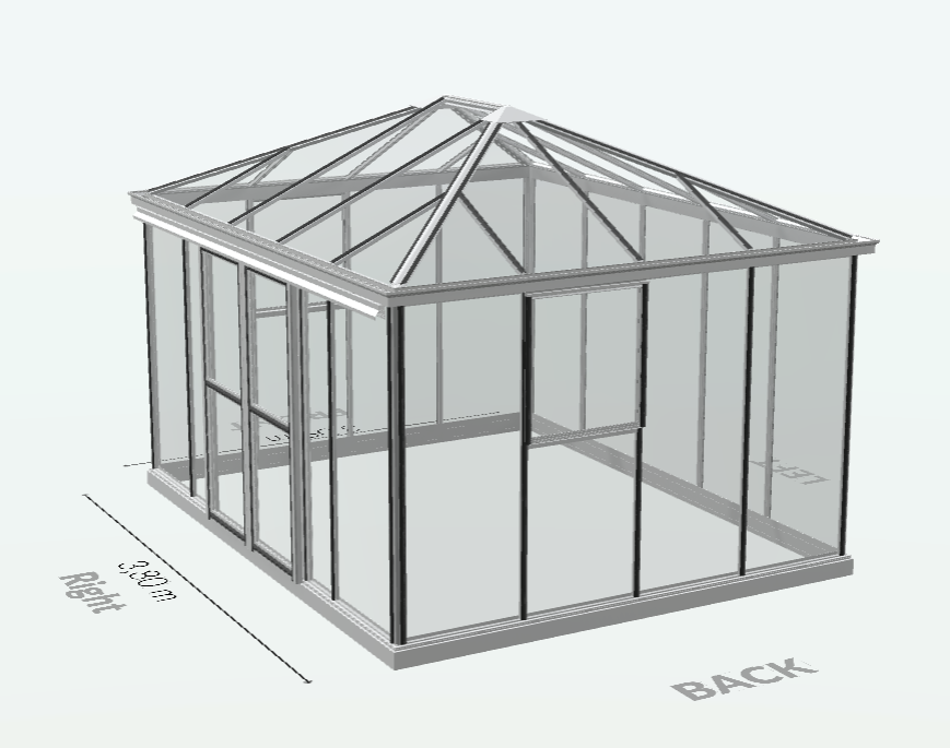 10m²  -  Serre en verre trempé - Euro Pyra Stretched- Alu - 10m² - ALUMINIUM - L'atelier Des Serres - Imagen 5