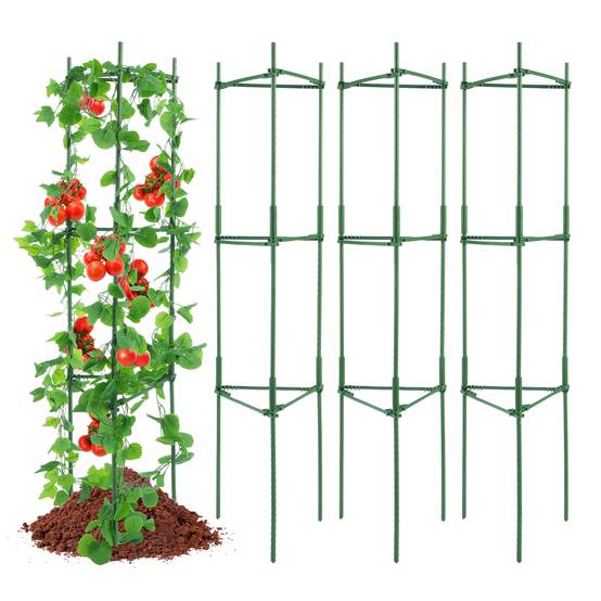 VEVOR Cages tomates jardin, lot 4, 160 cm, support treillis, plantes grimpantes. - Image 1