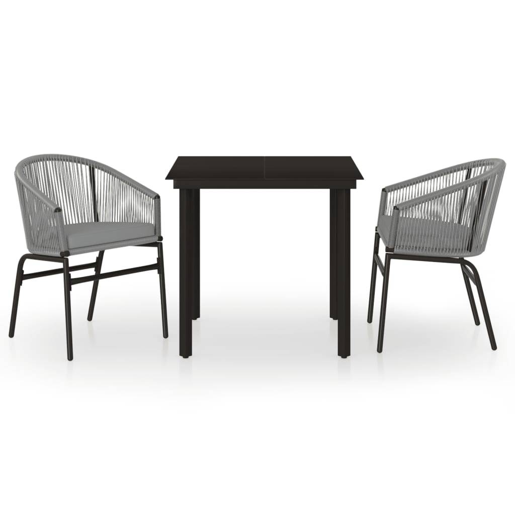 Ensemble Repas Jardin 2P Rotin PVC avec Coussins Gris – ComfortXL Outdoor Living - Image 2