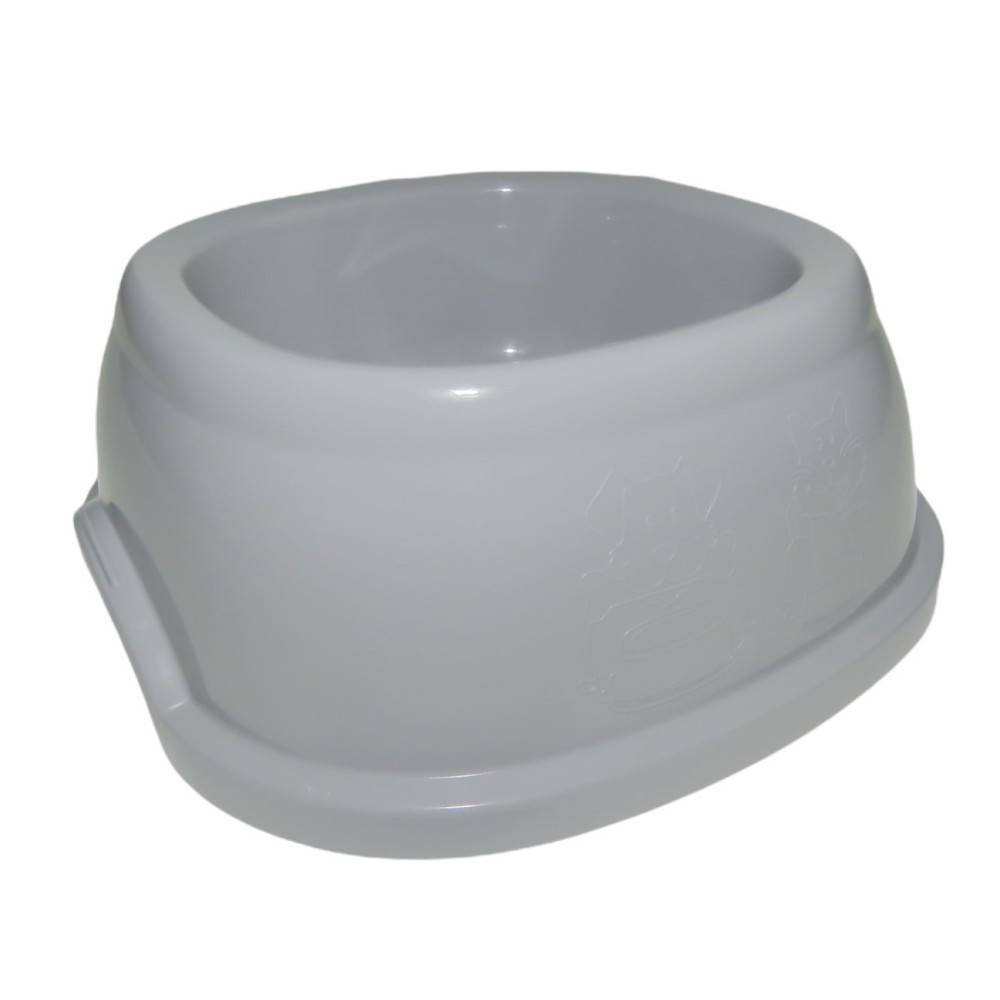 Cuenco cuadrado 400 ml, gris de plástico, para gato y perro - Imagen 2