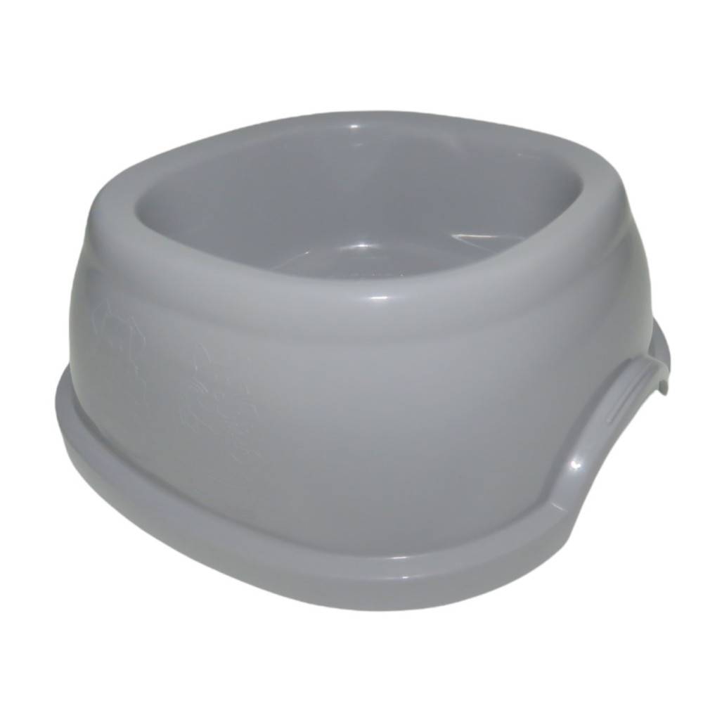 Cuenco cuadrado 400 ml, gris de plástico, para gato y perro - Imagen 3