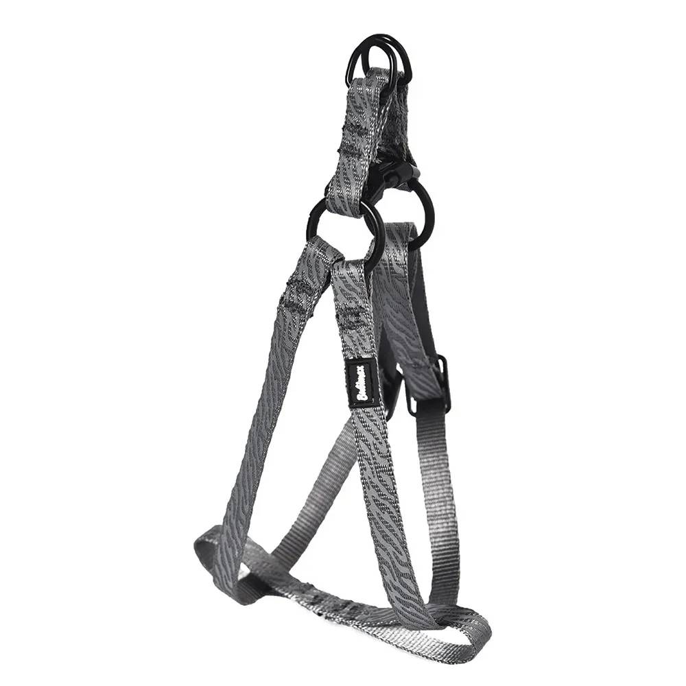 Harnais Réfléchissant Réglable en Nylon - Gris - Ajustable 65-80 cm - Image 2