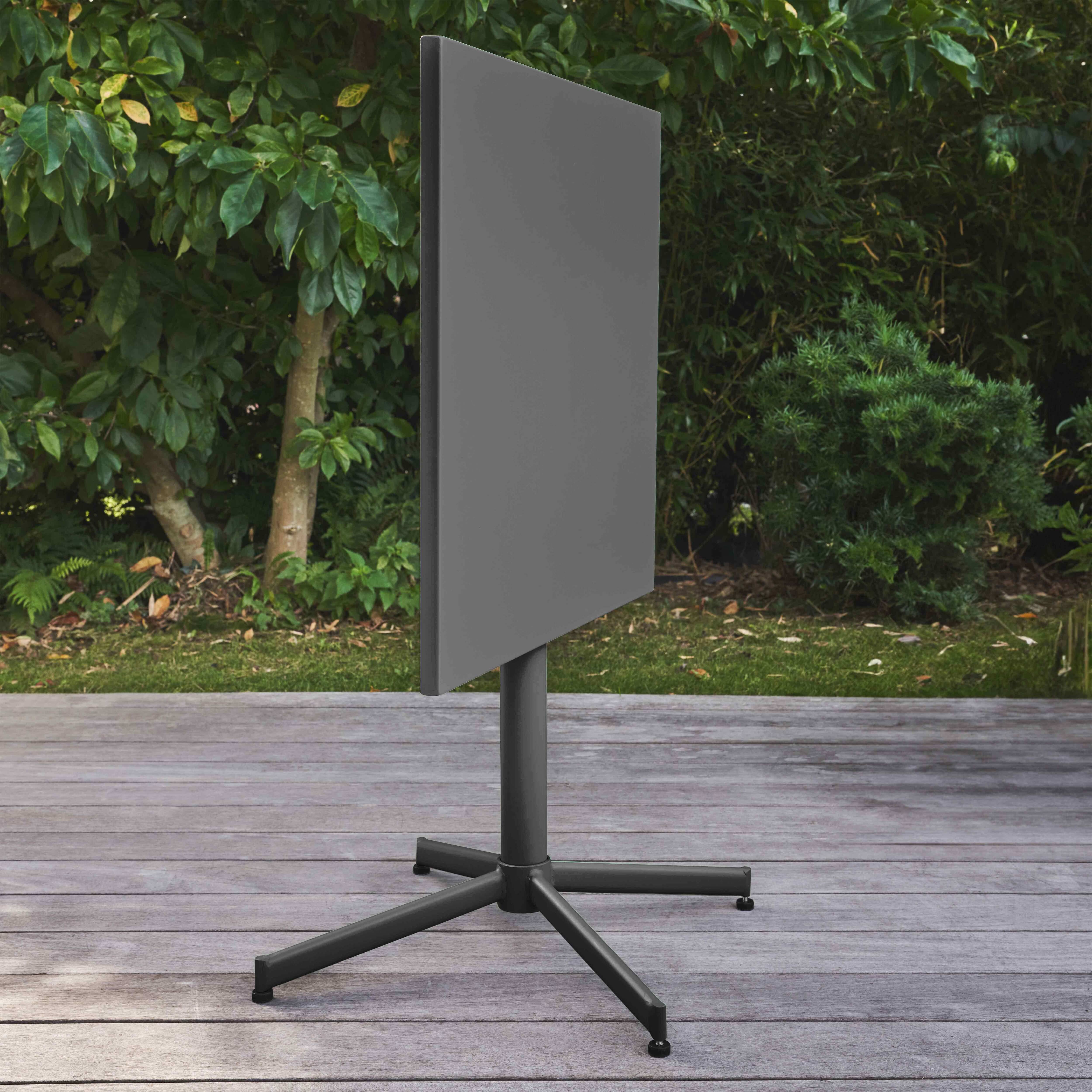 Oviala - Table de jardin carrée bistro inclinable en acier gris Palavas - Oviala - Imagen 4