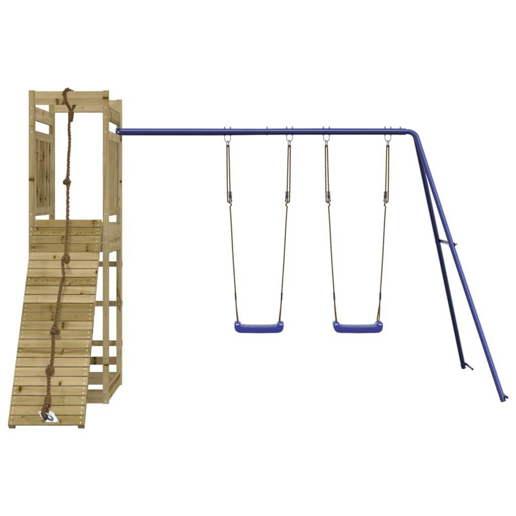 Helloshop26 - Aire de jeux d'extérieur balançoires toboggan portiques robuste jeux jardin 314 x 256 x 207 cm bois de pin imprégné - Imagen 2