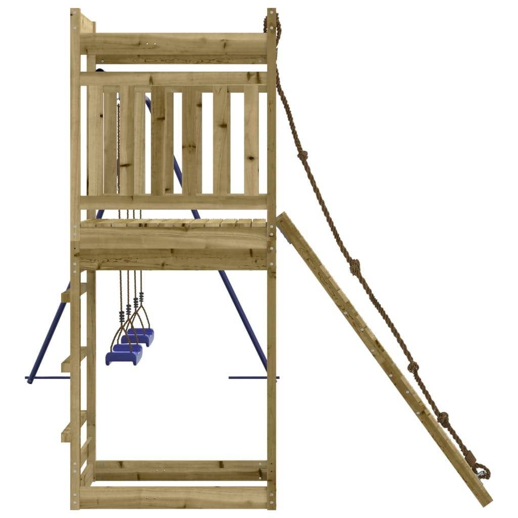 Helloshop26 - Aire de jeux d'extérieur balançoires toboggan portiques robuste jeux jardin 314 x 256 x 207 cm bois de pin imprégné - Imagen 4
