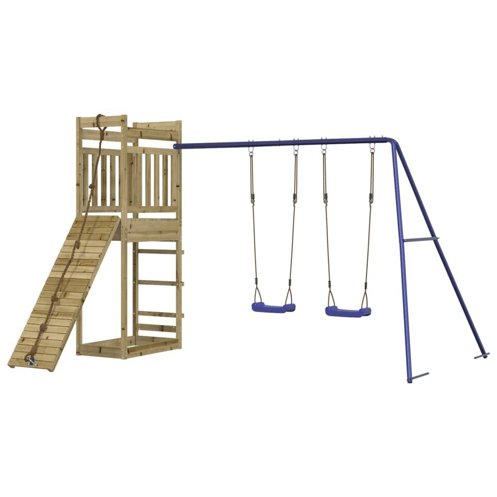 Helloshop26 - Aire de jeux d'extérieur balançoires toboggan portiques robuste jeux jardin 314 x 256 x 207 cm bois de pin imprégné - Imagen 1