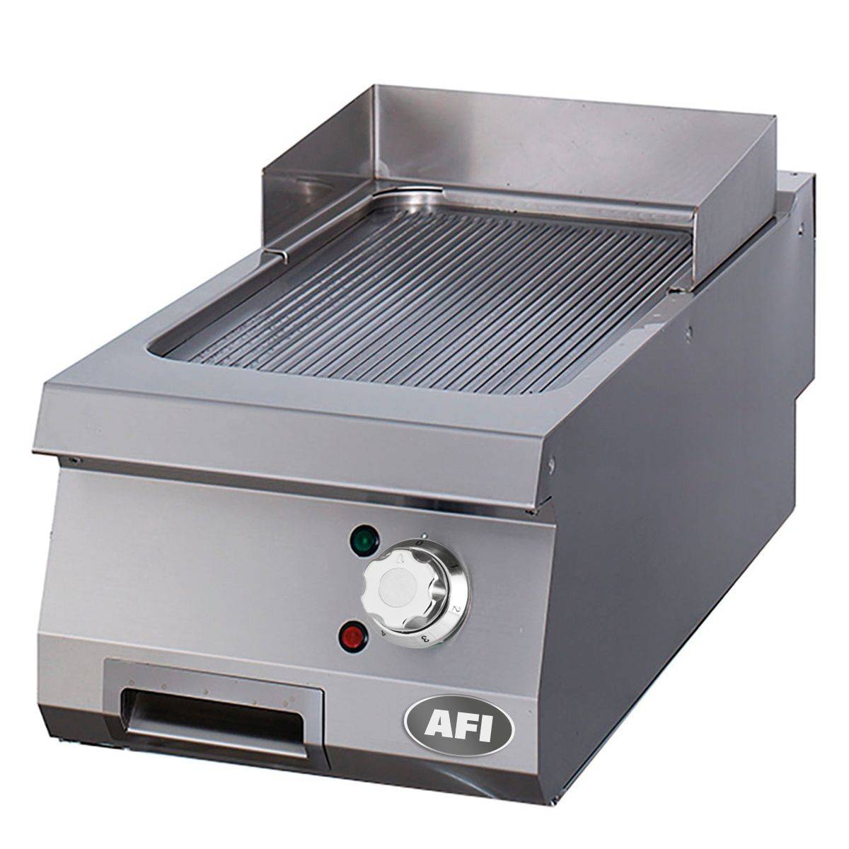 Grill Électrique à Poser Plaque Simple Rainurée Acier Carbone ou Chrome - Série 900 - AFI Collin Lucy -