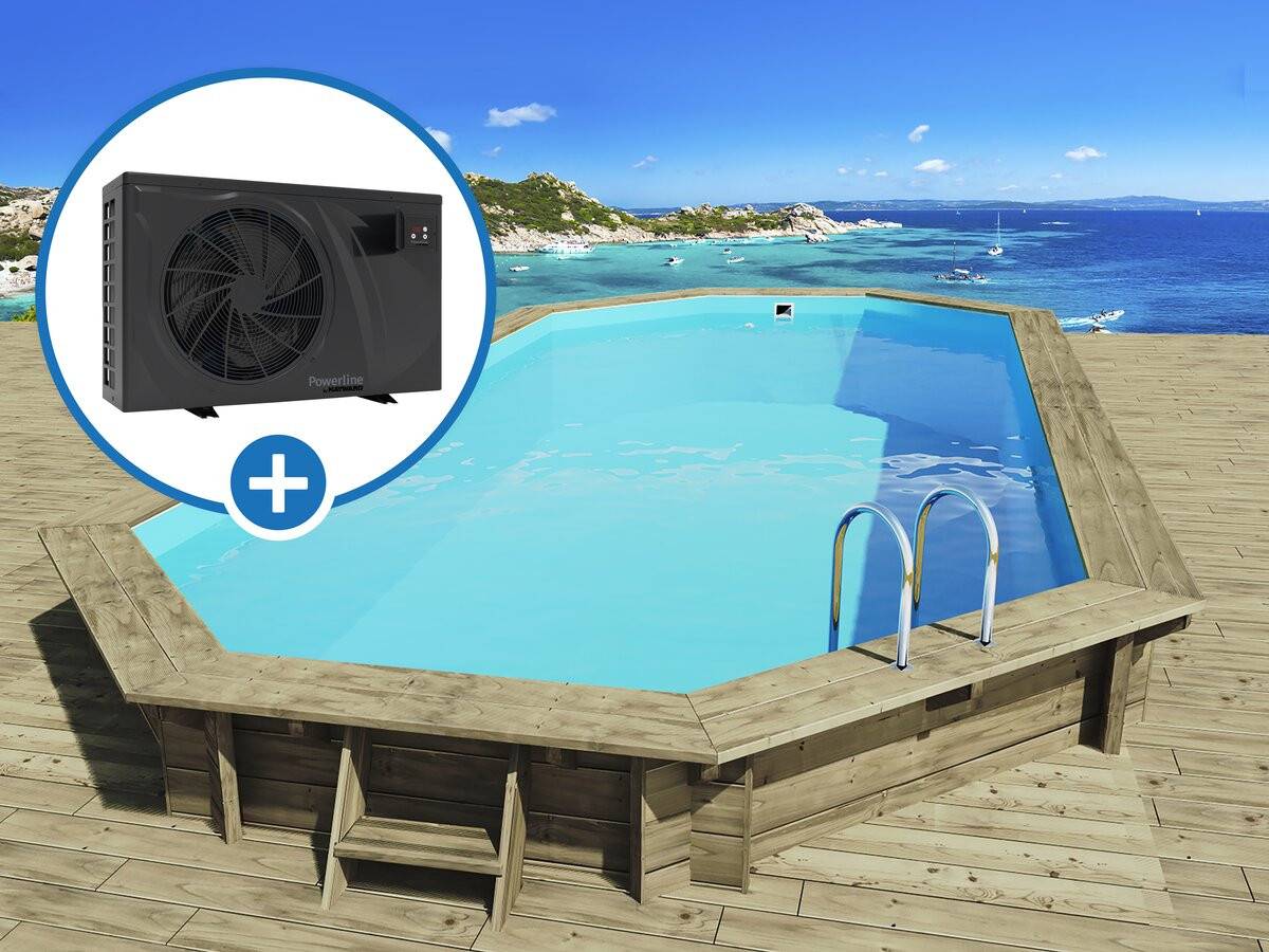 Piscine Bois " Sevilla 130 " - 8.57 X 4.57 X 1.31 M + Pompe à Chaleur 6 Kw/h Inverter "powerline By Hayward" - Noir -habitat Et Jardin - Imagen 1