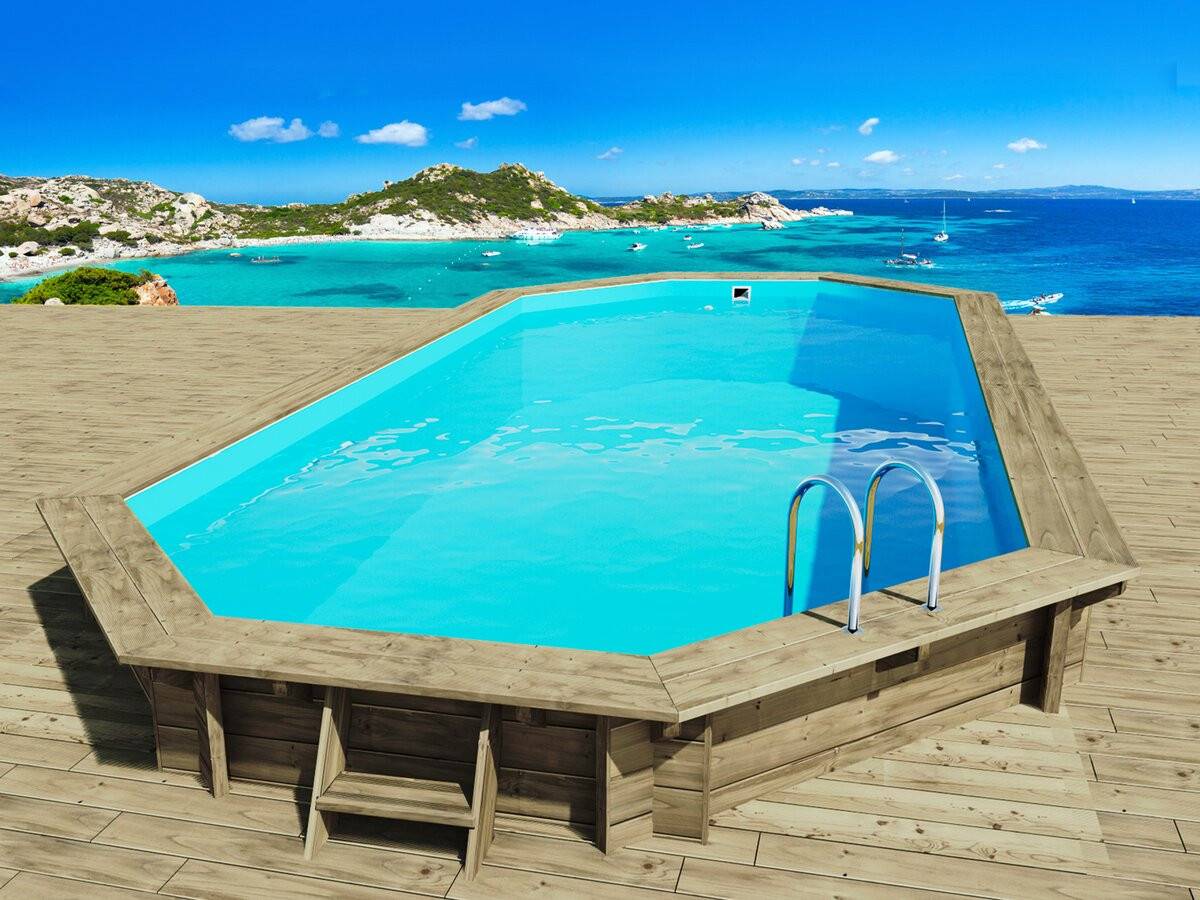 Piscine Bois " Sevilla 130 " - 8.57 X 4.57 X 1.31 M + Pompe à Chaleur 6 Kw/h Inverter "powerline By Hayward" - Noir -habitat Et Jardin - Imagen 3