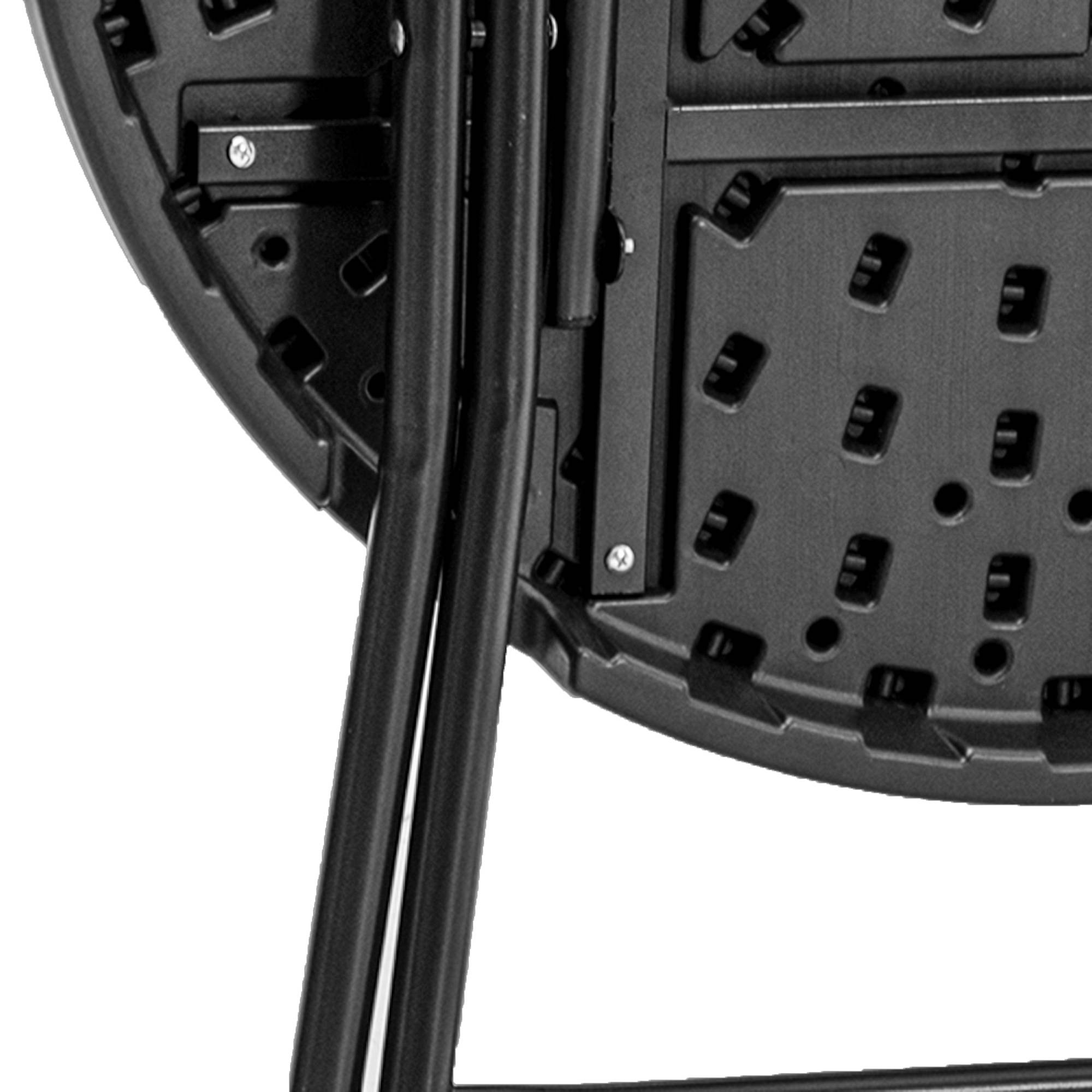 Table de jardin ronde pliante pour 4 personnes Ø80cm, aspect bois gris foncé, idéale pour balcon et terrasse - Image 8