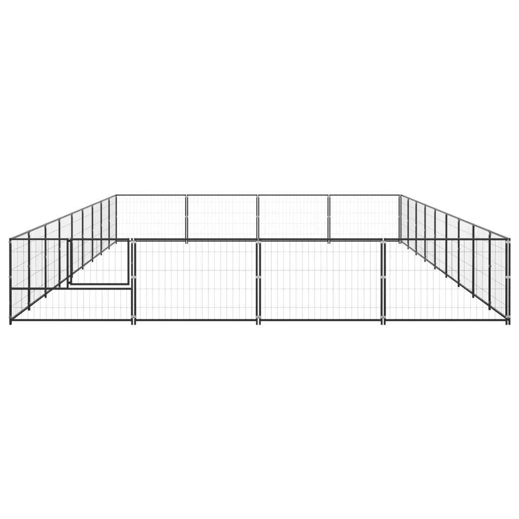Helloshop26 - Chenil extérieur cage enclos parc animaux chien noir 36 m² acier - Imagen 4