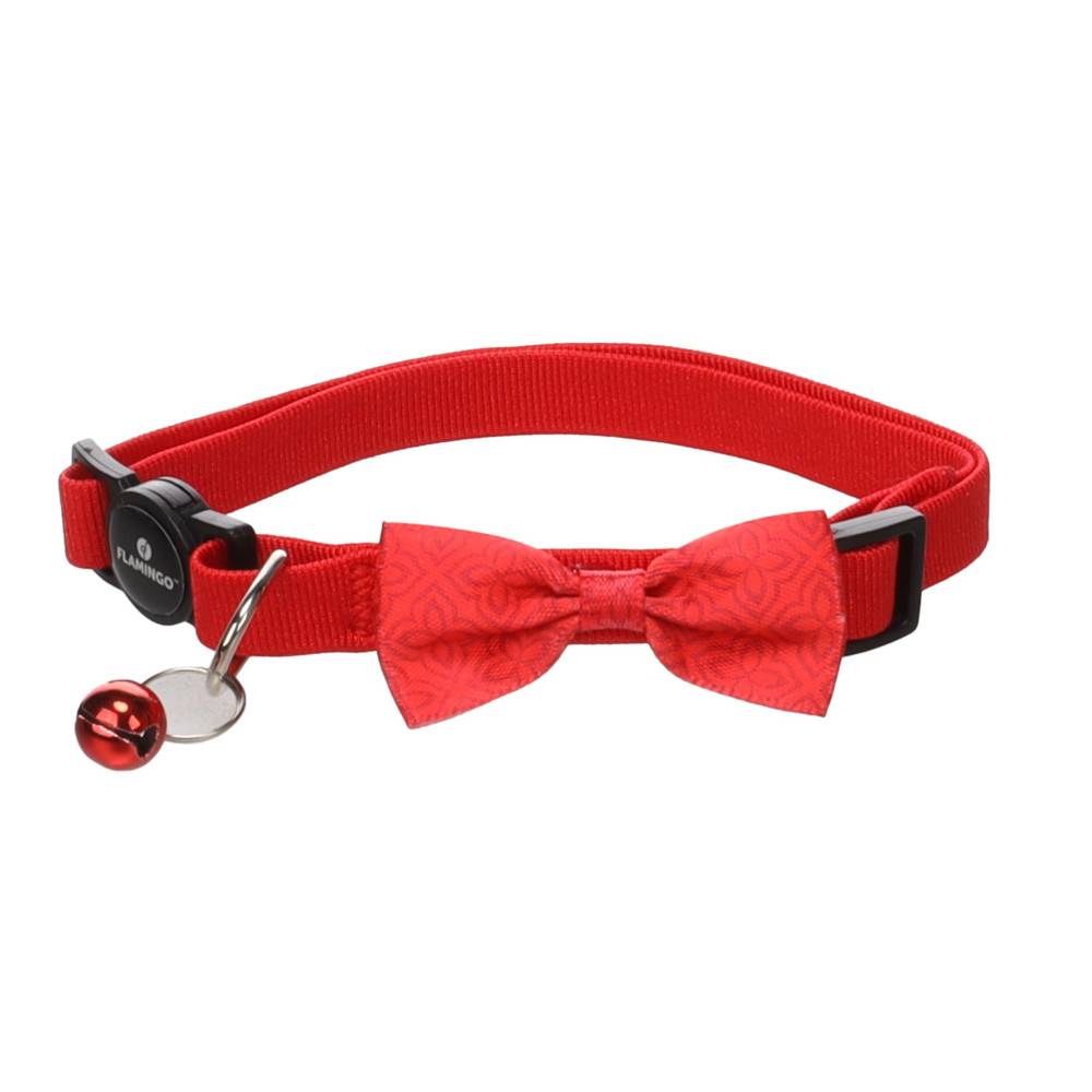 Collier avec nœud Castor Rouge 20 – 35 cm pour chat - Image 1