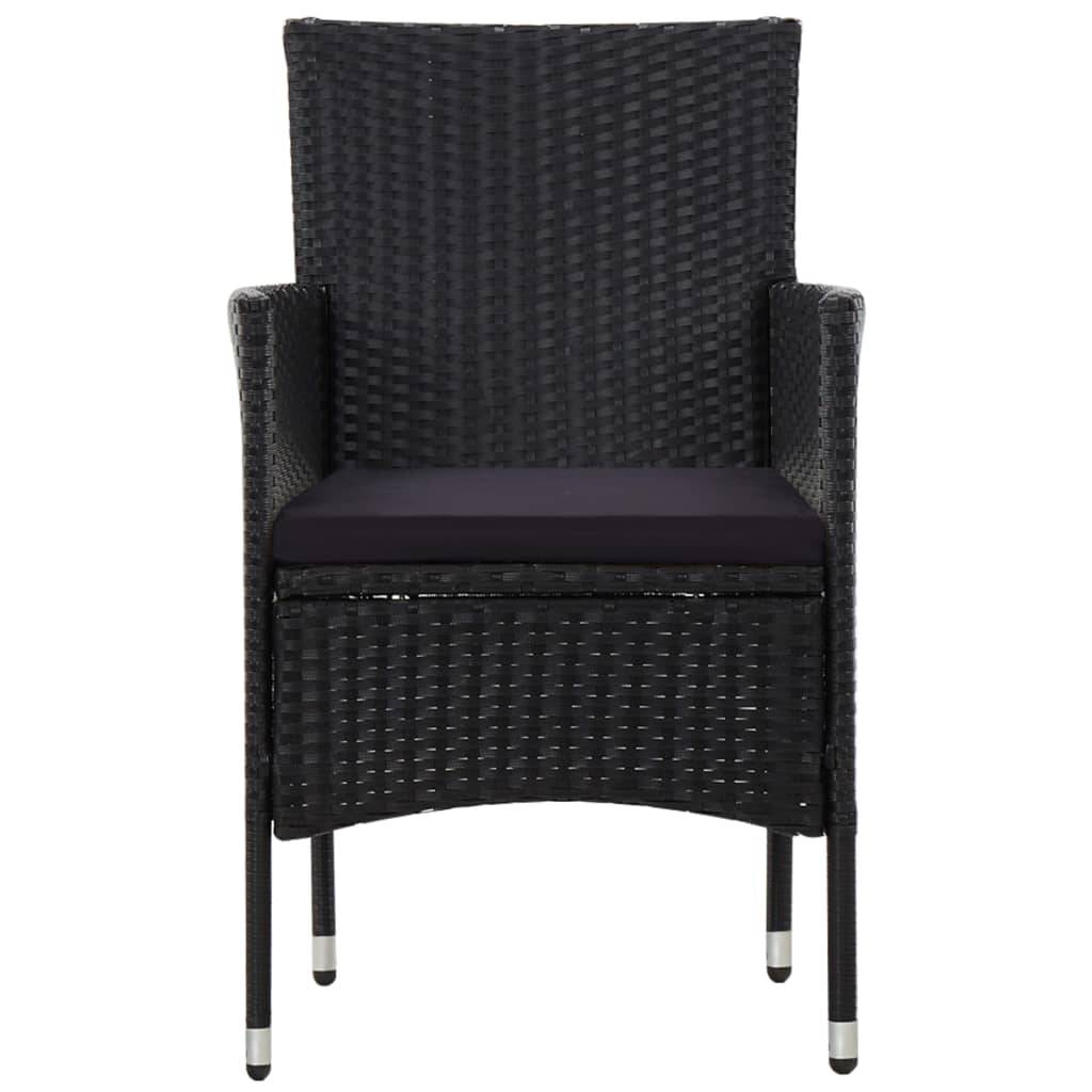 Vidaxl - Salon de jardin 4 pcs avec coussins Résine tressée Noir vidaXL 45813 - Imagen 7