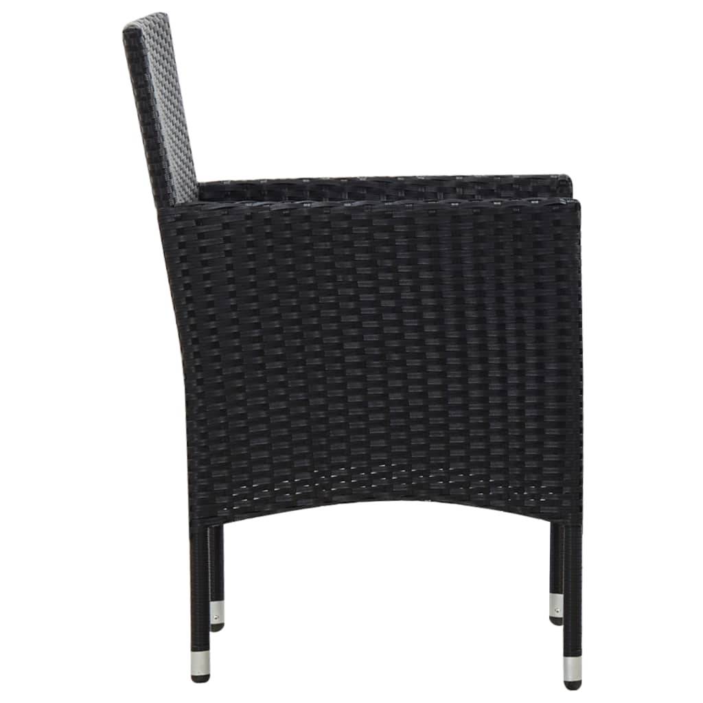 Vidaxl - Salon de jardin 4 pcs avec coussins Résine tressée Noir vidaXL 45813 - Imagen 8