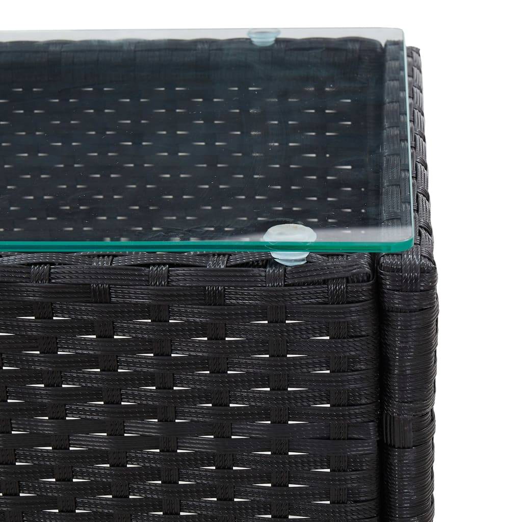 Vidaxl - Salon de jardin 4 pcs avec coussins Résine tressée Noir vidaXL 45813 - Imagen 5
